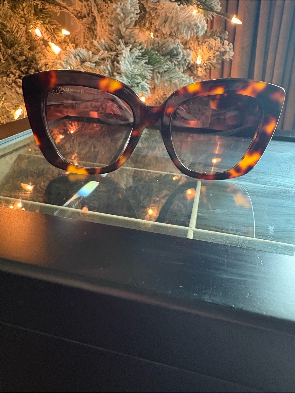 Gucci Tortoise Oversized Cat Eye Sunglasses